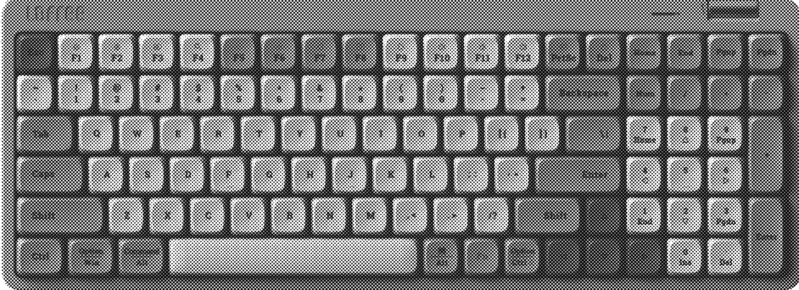 Halftone illustration of a keyboard